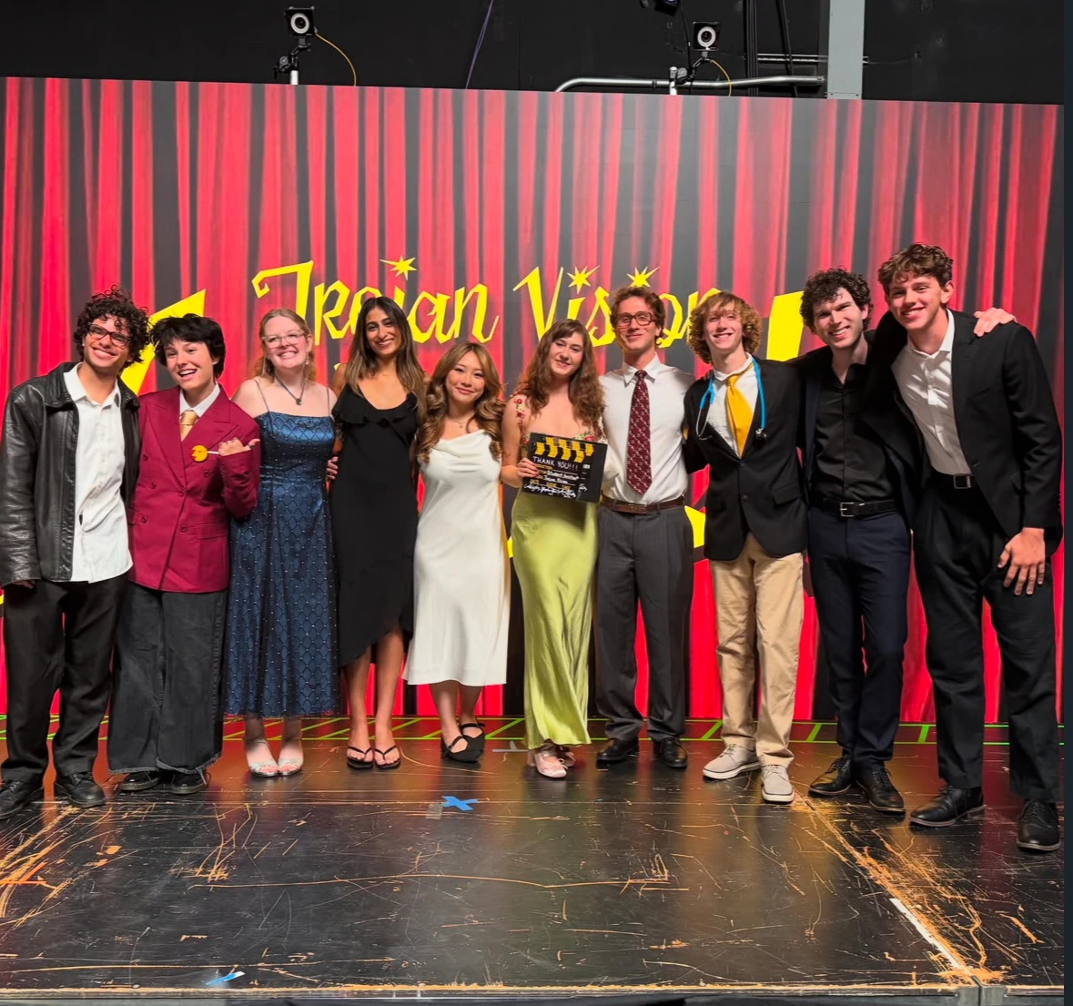 Trojan Vision students celebrating at the awards